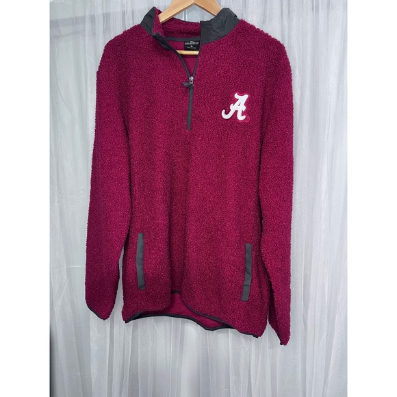 Colosseum Athletics Other - Colosseum‎ Alabama Crimson Tide Mens XL Sherpa Quarter Zip Pullover Crimson Red
